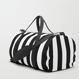 Black & White Vertical Stripes - Mix & Match with Simplicity of Life Duffle Bag