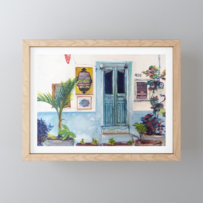 Coffee Shop Puerto Vallarta Framed Mini Art Print