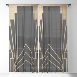 Art deco design Sheer Curtain