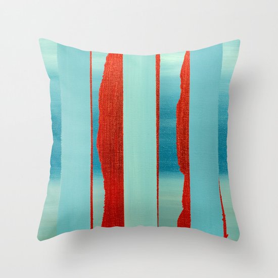 Blue Edge Throw Pillow