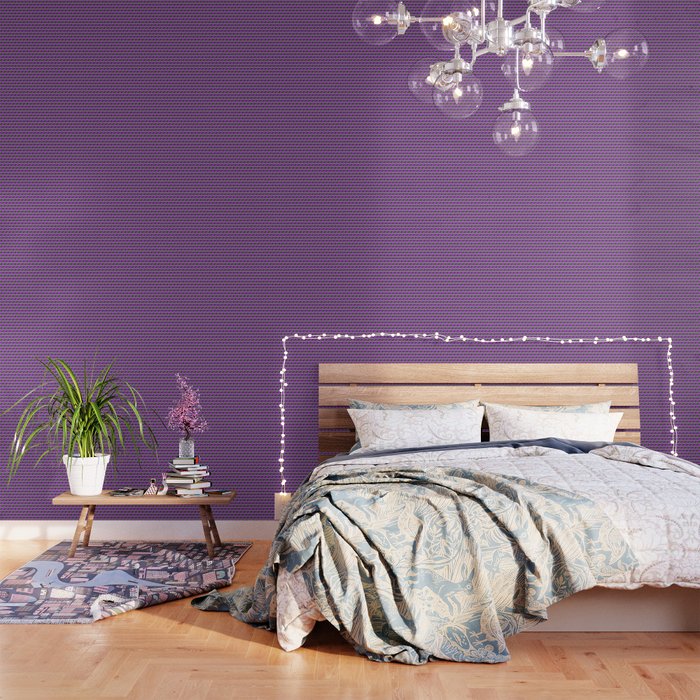 Purple Grey Cube Pattern Wallpaper