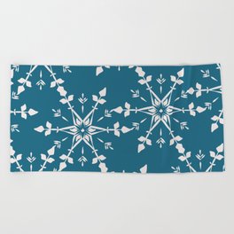 Winter Snowflake Pattern Beach Towel