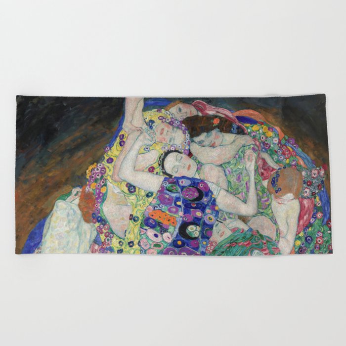  The Maiden by Gustav Klimt, 1913 Beach Towel