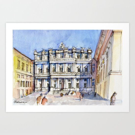 Palazzo ducale a Genova - color version Art Print