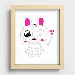 Kawaii Psycho Skeleton Bunny Recessed Framed Print