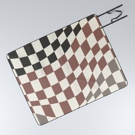 earth brown warp checked Picnic Blanket