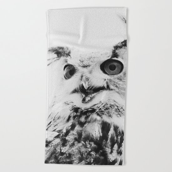 Scandinavian owl Beach Towel