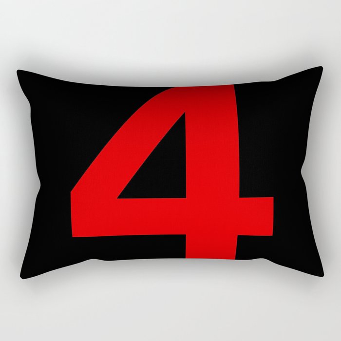 Number 4 (Red & Black) Rectangular Pillow
