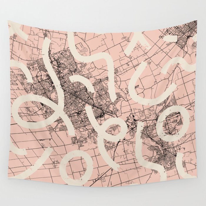 Canada - Kitchener MAP - Artistic City Drawing Wall Tapestry