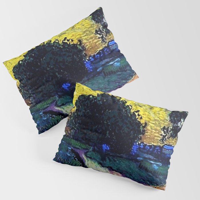 Field with Trees, the Chateau of Auvers by Vincent van Gogh Pillow Sham