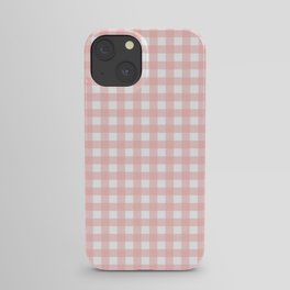 blush pink gingham iPhone Case