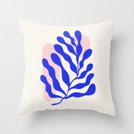 Blue Matisse Ferns Throw Pillow