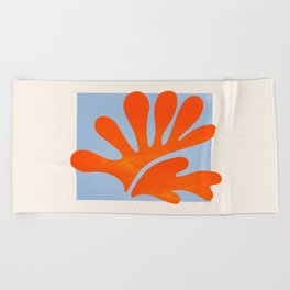 Red Coral Leaf: Matisse Paper Cutouts II Beach Towel