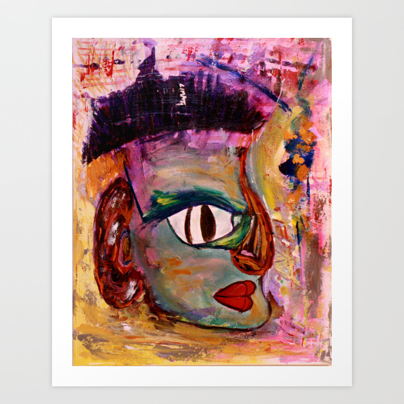 Mr Strange Acrylic Abstract Painting Of A Weird Man Art Print By Limaria Society6