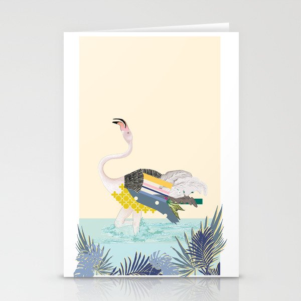 dancing flamingo Stationery Cards