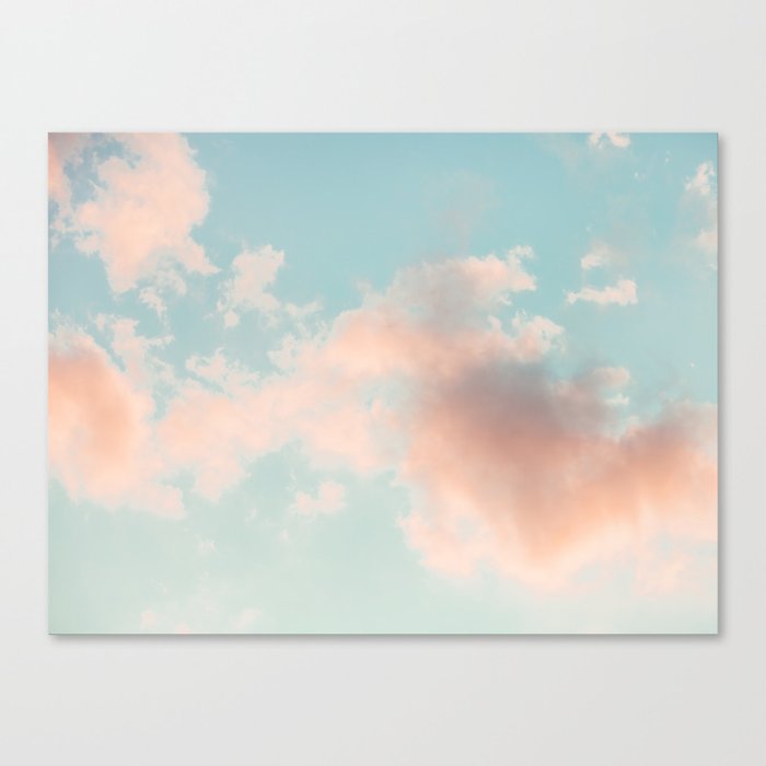 Cotton Candy Clouds - Pastel Nature Photography Canvas Print