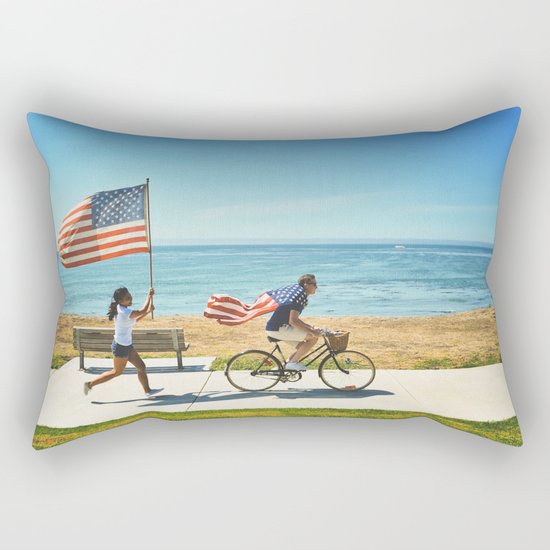 America flag bicycle Rectangular Pillow