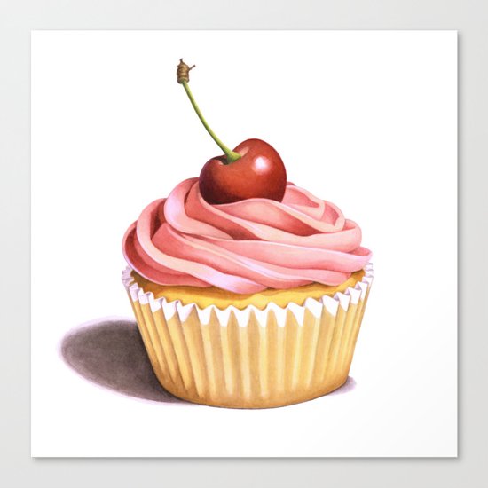 The Perfect Pink Cupcake Canvas Print