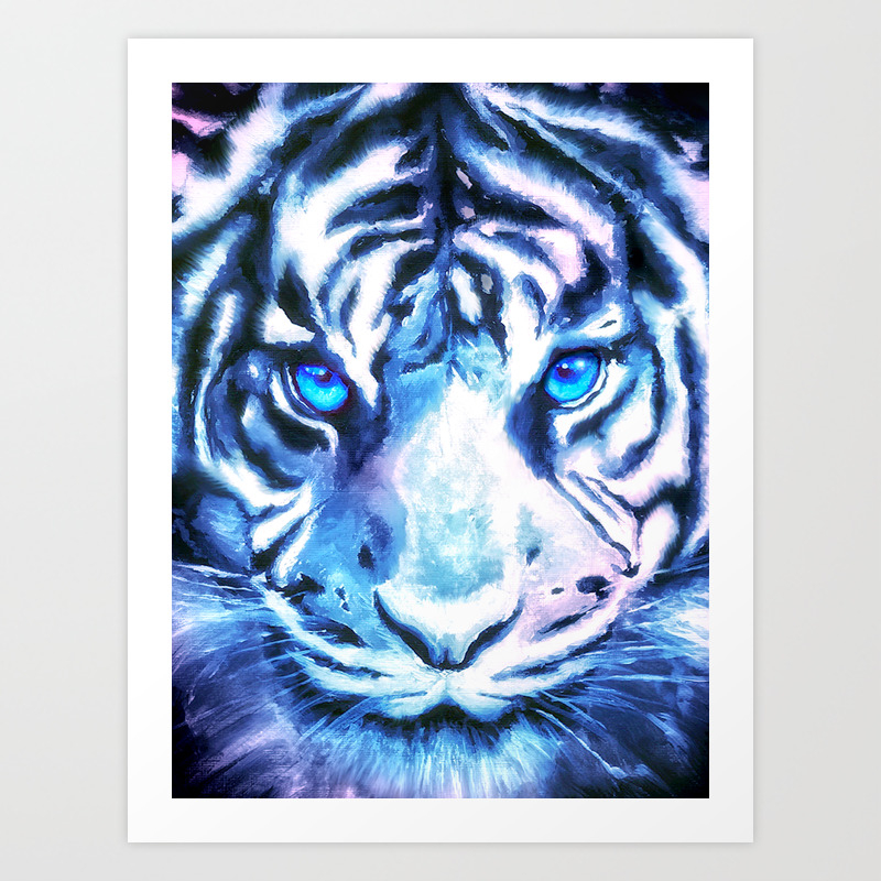 White Tiger In Snow Wall Clock Can be Personalised 