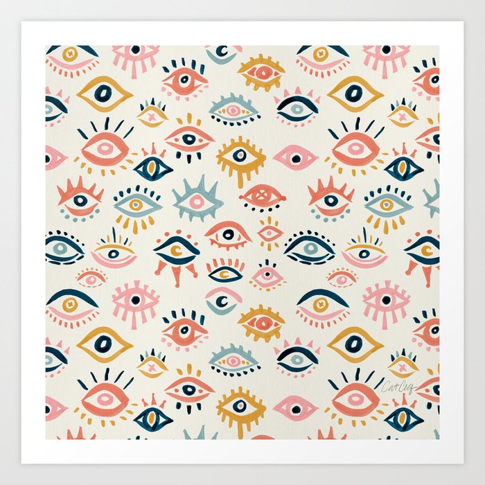 Mystic Eyes – Primary Palette Art Print
