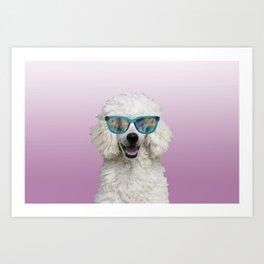 White Poodle - Fantasy sunglasses #poodle Art Print