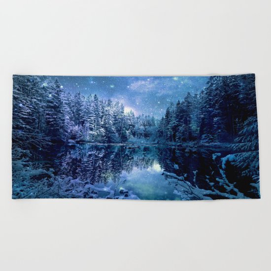 Magical Wintry Forest Beach Towel