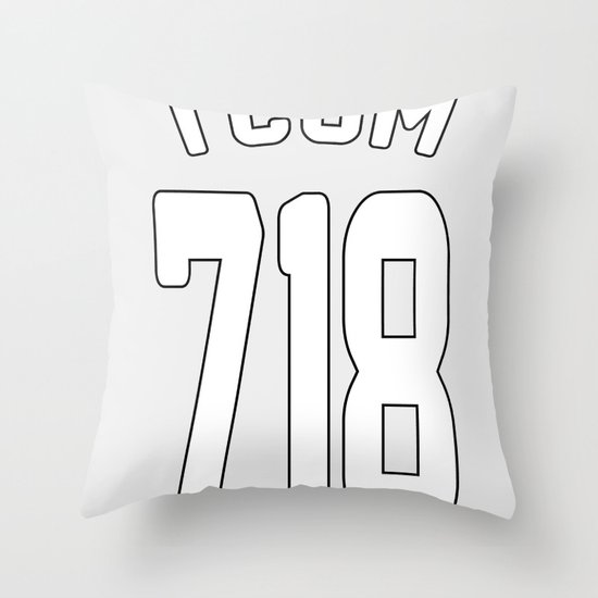 TCOM 718 AREA CODE JERSEY Throw Pillow