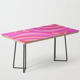 New Groove Colorful Retro Swirl Abstract Pattern Hot Magenta Pink Coffee Table