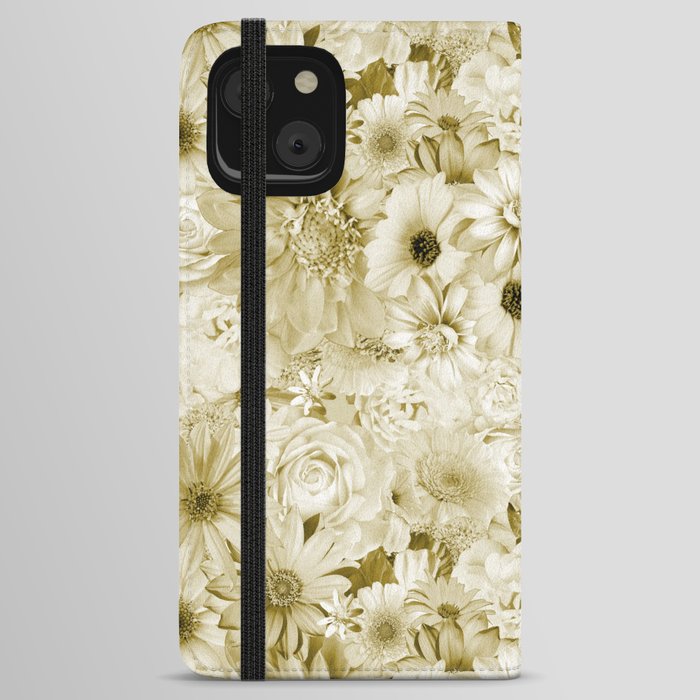 jade green floral bouquet aesthetic cluster iPhone Wallet Case