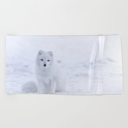 Arctic Fox (Color) Beach Towel