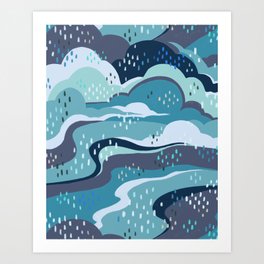 Land and Sky Ocean Surf Art Print