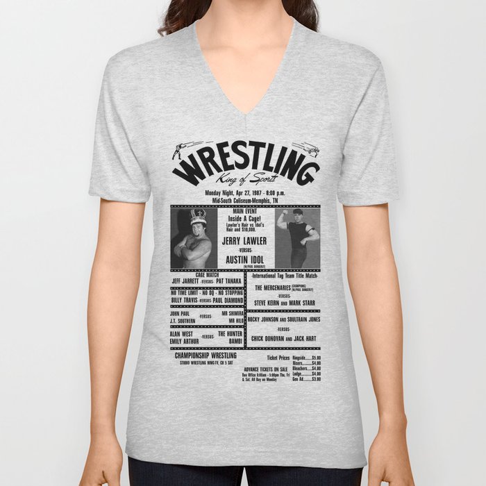 #10 Memphis Wrestling Window Card V Neck T Shirt