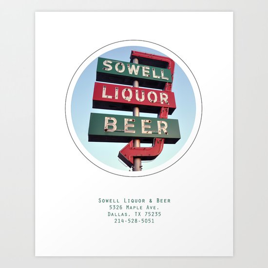 Sowell Beer and Liquor Poster Art Print