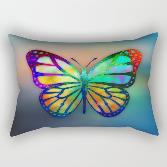 Vivid Butterfly Rectangular Pillow