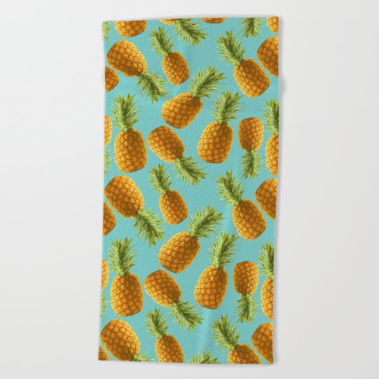 pineapple pattern Beach Towel