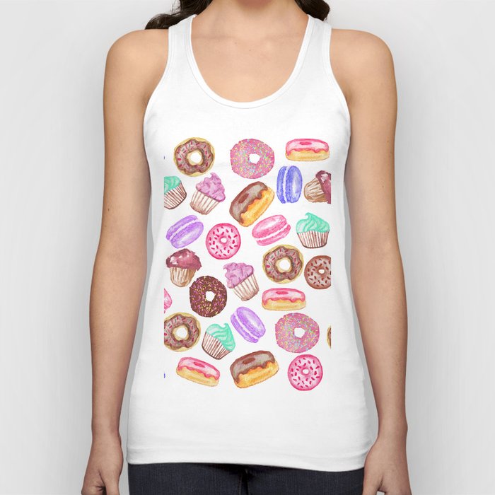 Yummy Hand Painted Watercolor Desserts Tank Top