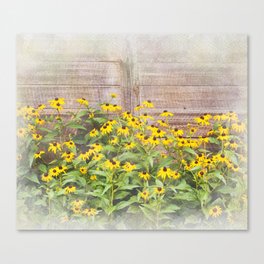 Wall of Flowers Watercolor Canvas Print