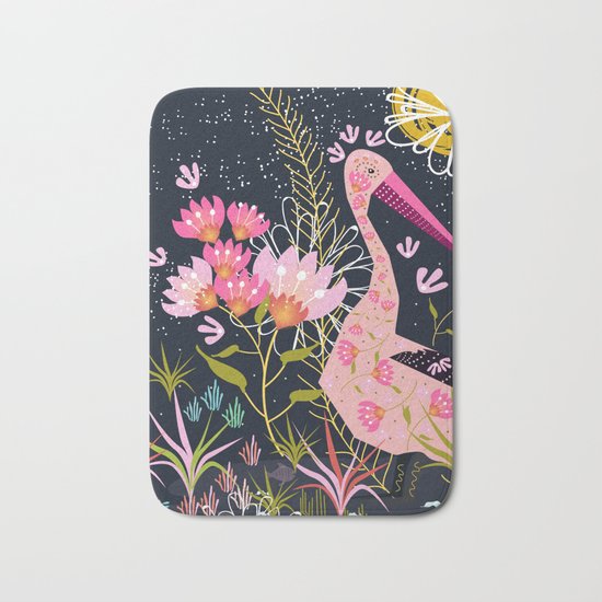 Pink Floral Bath Mat