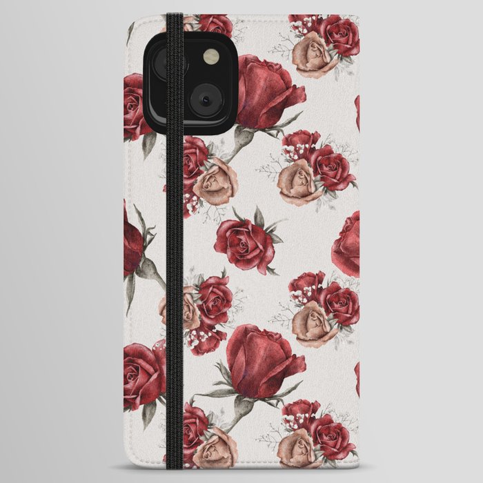 Pastel Wild Flower Pattern iPhone Wallet Case