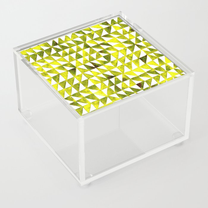 Triangle Grid yellow and black Acrylic Box