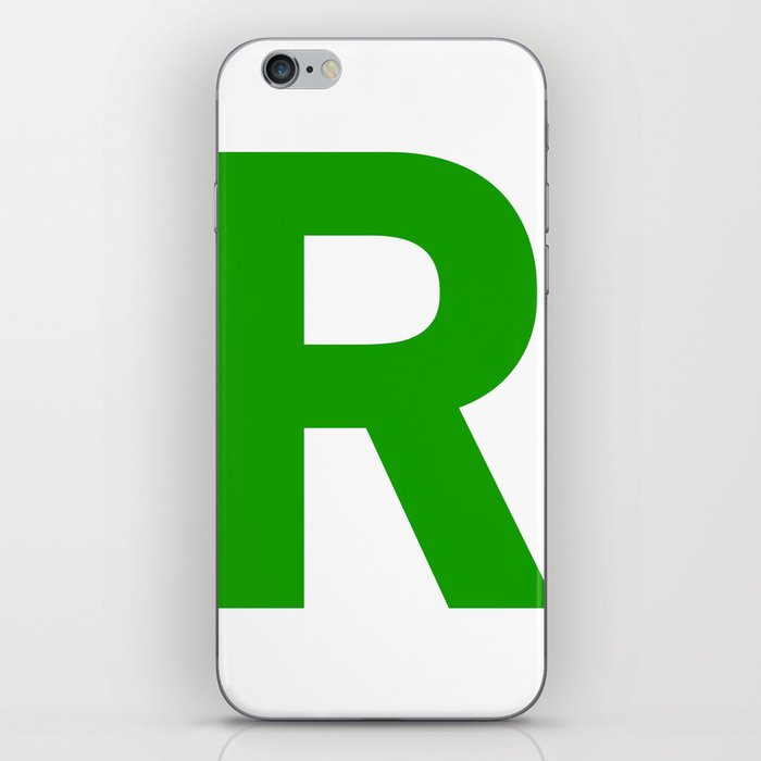 Letter R (Green & White) iPhone Skin