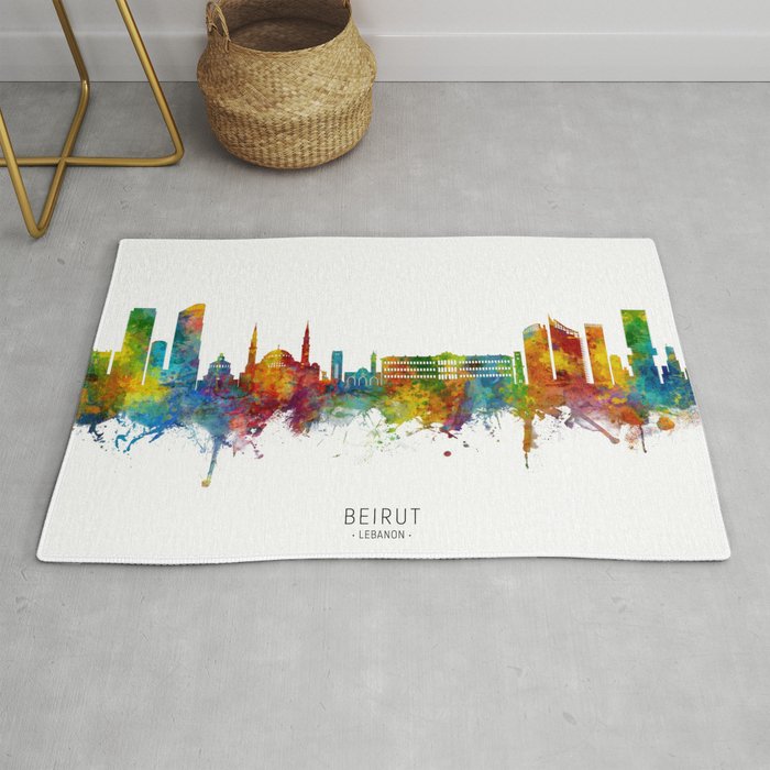 Beirut Lebanon Skyline Rug by artPause Michael Tompsett Society6