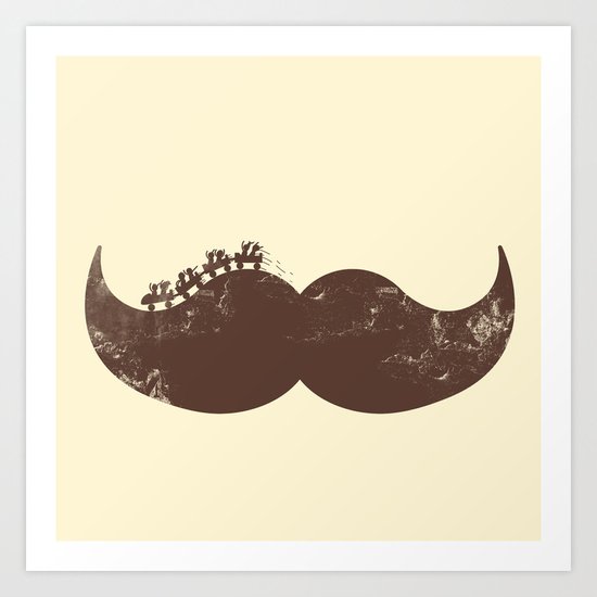 Mustache Ride Art Print