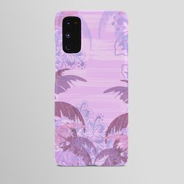 Polynesian Palm Trees And Hibiscus Violet Jungle Abstract Android Case