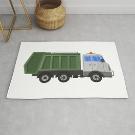 Garbage truck Rug | Environment, Urban, Garbage, Graphicdesign, Icon, Industrial, Recycle, Eco, Machine, Flat 