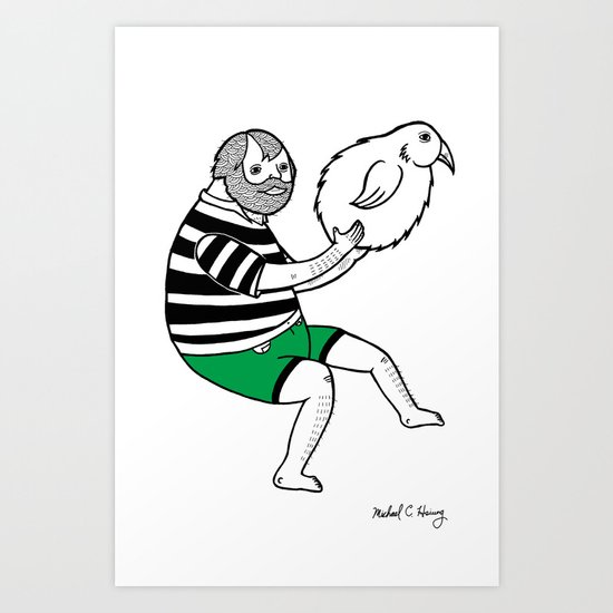 On the strange and controversial topic of bird bowling Art Print
