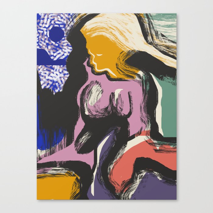 Painted nude abstraction Canvas Print