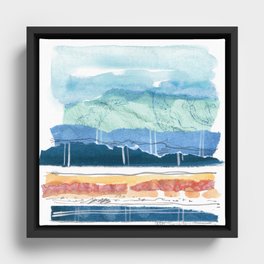Seascape Collage Framed Canvas
