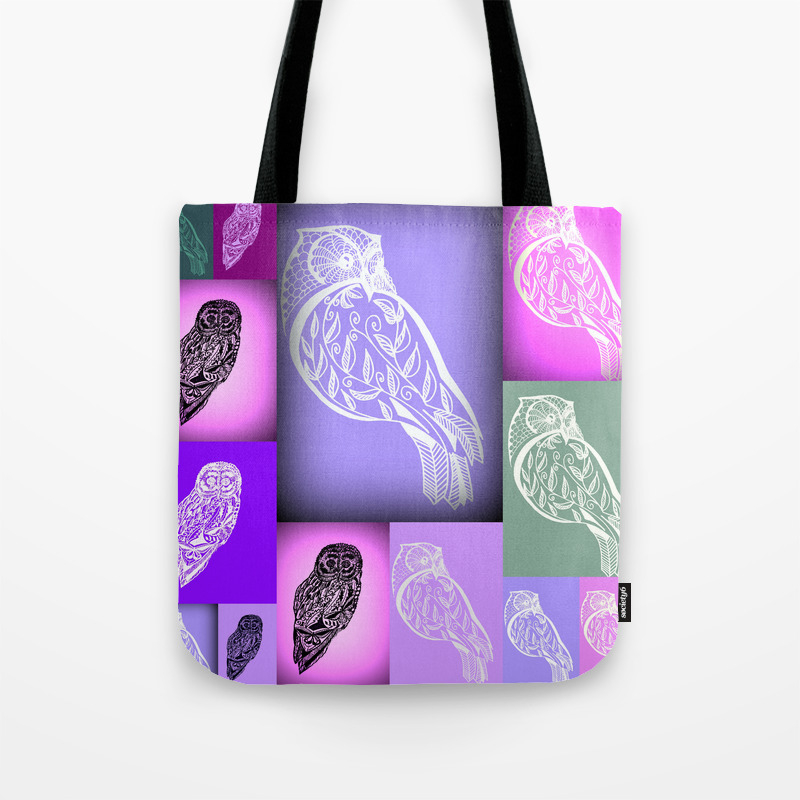 pink and green tote