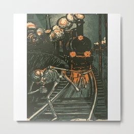 The Trains - E. Bille - Vintage Illustration Metal Print